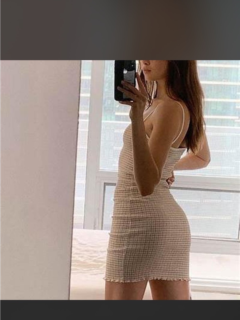 Aritzia Beige Spaghetti Strap Mini Dress